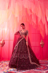 MULBERRY CHIKANKARI LEHENGA